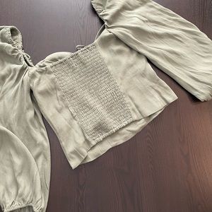 Aritzia Novella Blouse in Bitter Sage